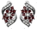 Серебряные серьги ALEXANDRE VASSILIEV с гранатами и марказитами Swarovski