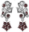 Серебряные серьги ALEXANDRE VASSILIEV с гранатами и марказитами Swarovski