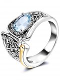 Серебряное кольцо ALEXANDRE VASSILIEV с топазом, фианитами Swarovski и позолотой