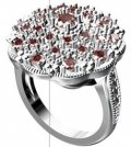 Серебряное кольцо ALEXANDRE VASSILIEV с гранатом и марказитами Swarovski