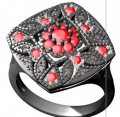 Серебряное кольцо ALEXANDRE VASSILIEV с гранатом и марказитами Swarovski