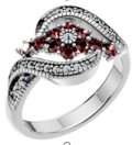 Серебряное кольцо ALEXANDRE VASSILIEV с гранатом и марказитами Swarovski