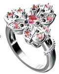 Серебряное кольцо ALEXANDRE VASSILIEV с гранатом и марказитами Swarovski