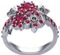 Серебряное кольцо ALEXANDRE VASSILIEV с гранатом и марказитами Swarovski