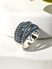 Серебряное кольцо ALEXANDRE VASSILIEV с топазами